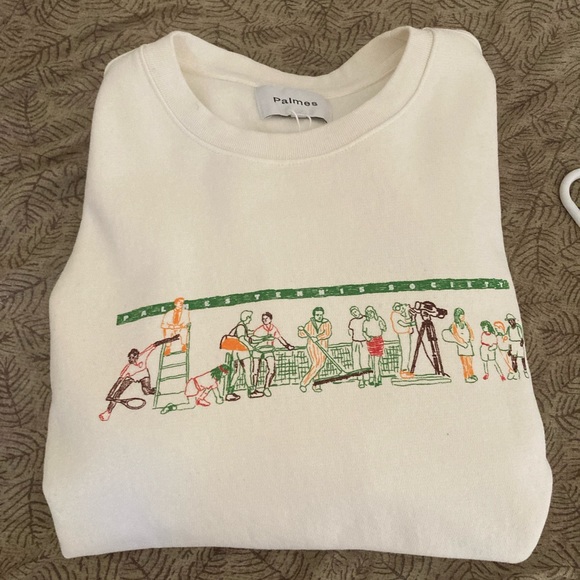 NWT Mens Palmes Off-Scenery Crewneck Sweatshirt, size XL in Off-White - Picture 14 of 15